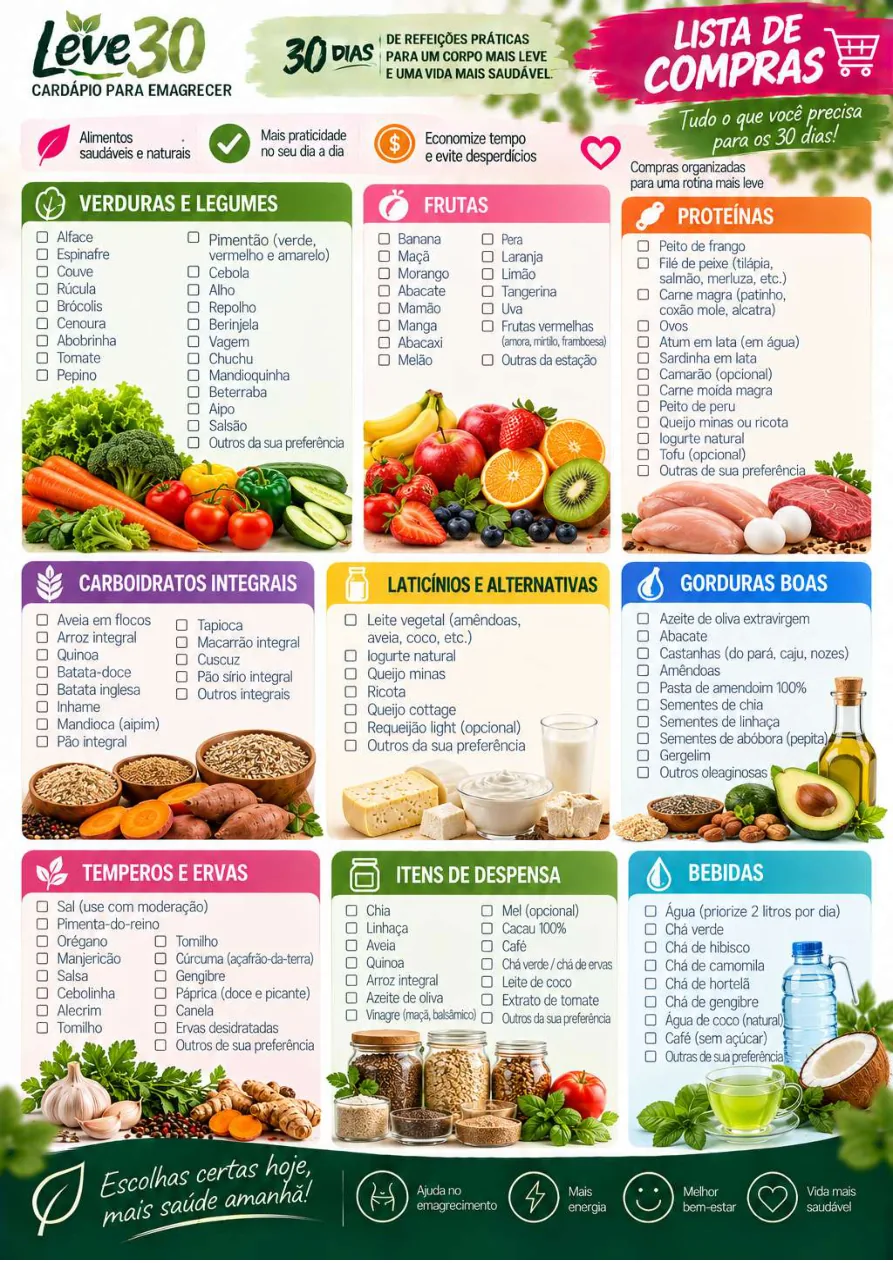 Página real da lista geral de compras